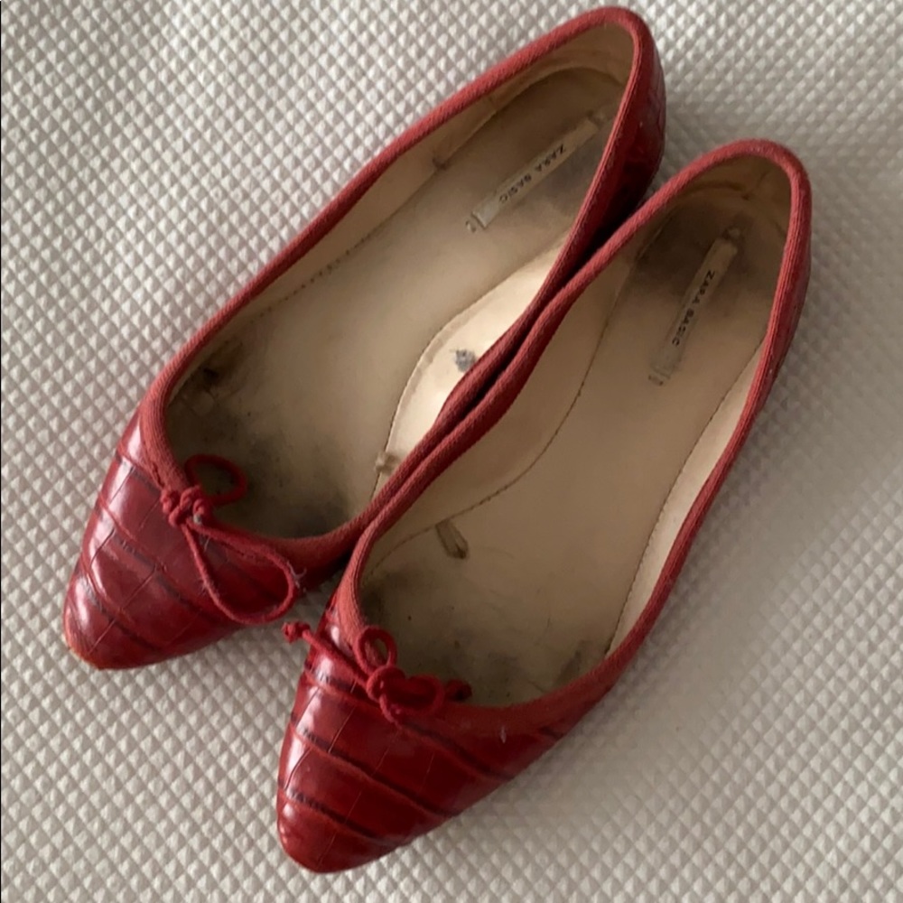 Red Zara flats